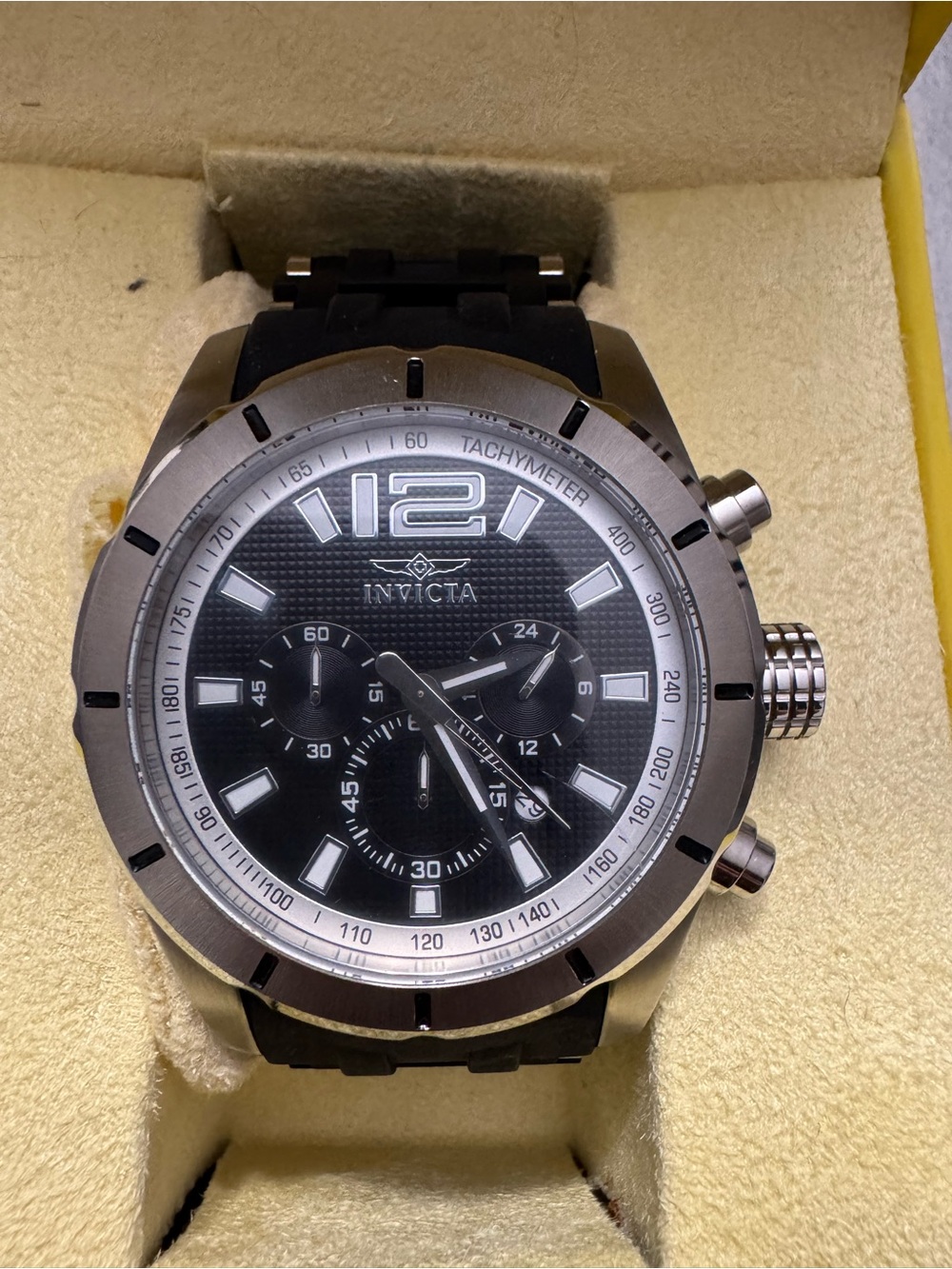 Invicta Men’s Silver and Black Sea Spider Chronograph Watch